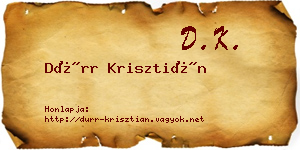 Dürr Krisztián névjegykártya